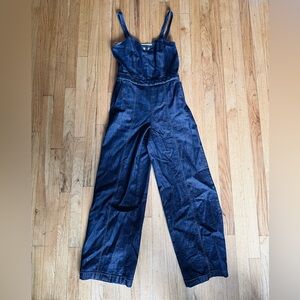 Banana Republic Dark Wash Denim Straight Leg Jumpsuit